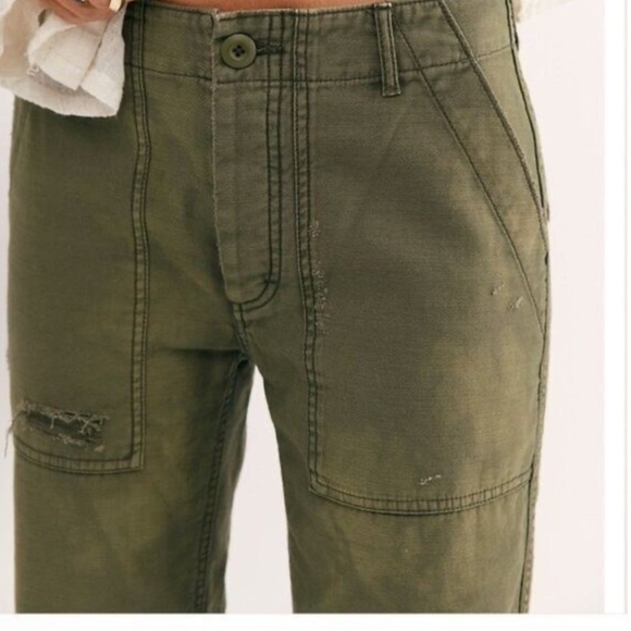 Free People Stormbringer Khaki Cargo Pants W24 - Picture 3 of 9